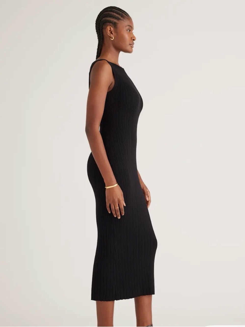 XLarge Quince Cotton Cashmere
Ribbed Sleeveless Midi Dress